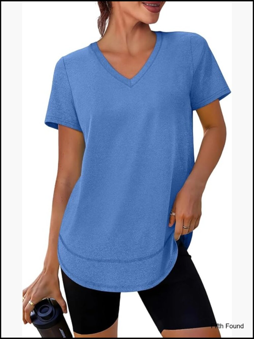 Quick Dry V-Neck Workout Top, Loose Fit, Polyester Spandex, S-3XL